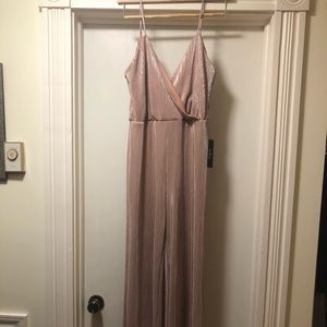 Lulu’s Wonderful Life Metallic Surplice Jumpsuit